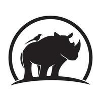 neushoorn icoon embleem, illustratie ontwerp sjabloon. vector