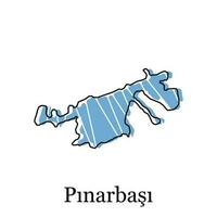 kaart pinarbasi stad van regio kalkoen, grafisch element illustratie sjabloon ontwerp vector