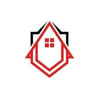 huis schild bescherming logo ontwerp sjabloon, huis schild logo ontwerp vector eigendom bedrijf echt landgoed