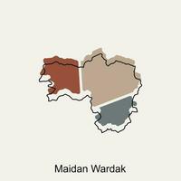 kaart van maidan bewaker provincie van afghanistan lijn modern illustratie ontwerp, element grafisch illustratie sjabloon vector