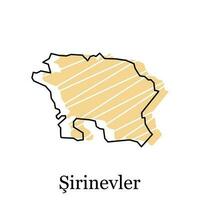 kaart sirinevler stad van regio kalkoen, grafisch element illustratie sjabloon ontwerp vector