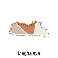 meghalaya kaart vector illustratie met lijn modern, geïllustreerd kaart van Indië element grafisch illustratie ontwerp sjabloon