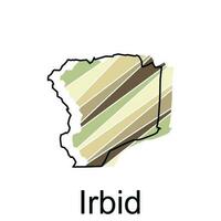 irbid Aan een geografisch kaart van Jordanië, vector ontwerp sjabloon. bewerkbare beroerte