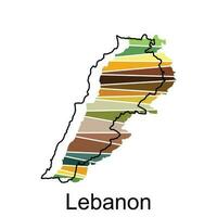 Libanon kaart en zwart belettering ontwerp Aan wit achtergrond vector