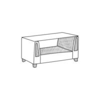 lijn meubilair van tafel icoon concept illustratie sjabloon, logo voor uw bedrijf vector