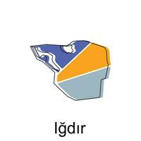 kaart van igdir provincie van kalkoen, illustratie vector ontwerp sjabloon, geschikt voor uw bedrijf, meetkundig logo ontwerp element
