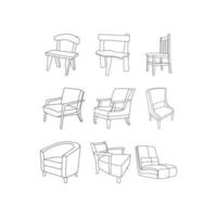 stoel meubilair icoon reeks ontwerp, logo verzameling inspiratie ontwerp sjabloon, geschikt voor uw bedrijf vector