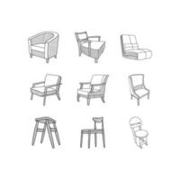 reeks van stoel minimalistische meubilair logo verzameling inspiratie ontwerp sjabloon vector
