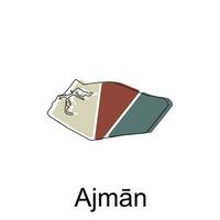 kaart van Ajman provincie van Verenigde emiraat Arabisch illustratie ontwerp, wereld kaart Internationale vector sjabloon met schets grafisch schetsen stijl geïsoleerd Aan wit achtergrond
