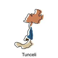 kaart van tunceli provincie van kalkoen, illustratie vector ontwerp sjabloon, geschikt voor uw bedrijf, meetkundig logo ontwerp element