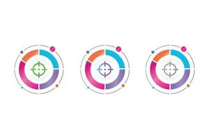 marketingdoelpictogram in cirkeldiagram vector