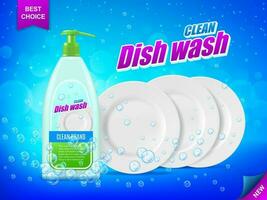 schotel schoner, keuken schotel zeep wasmiddel serviesgoed vector