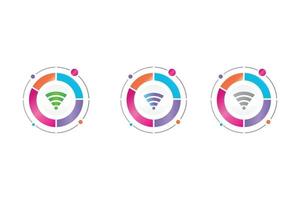 wifii-pictogram in cirkeldiagram vector