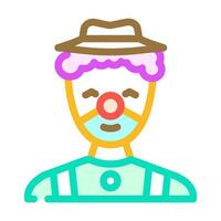 clown carnaval wijnoogst kleur icoon vector illustratie