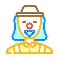 clown hoofd tonen kleur icoon vector illustratie