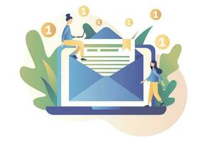 e-mail onderhoud, e-mail marketing. modern vlak tekenfilm stijl. vector illustratie