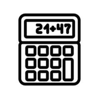 rekenmachine wiskunde onderwijs lijn icoon vector illustratie