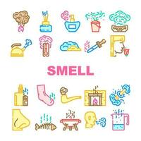 geur neus- aroma geur pictogrammen reeks vector