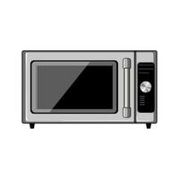 Koken magnetronoven keuken tekenfilm vector illustratie