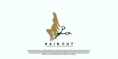 schoonheid salon haar- besnoeiing logo ontwerp creatief concept vector