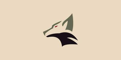 wolf logo ontwerp met gemakkelijk concept vector