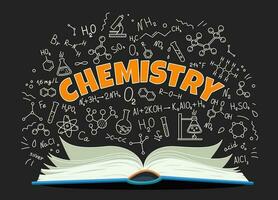 chemie leerboek en formules, school- onderwijs vector
