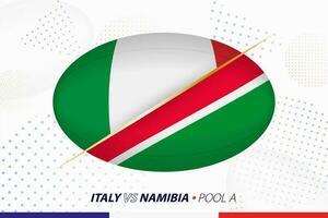 rugby bij elkaar passen tussen Italië en Namibië, concept voor rugby toernooi. vector