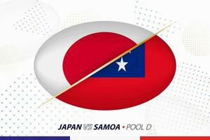 rugby bij elkaar passen tussen Japan en samoa, concept voor rugby toernooi. vector