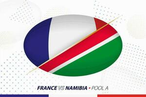 rugby bij elkaar passen tussen Frankrijk en Namibië, concept voor rugby toernooi. vector