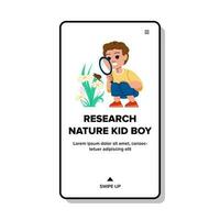 Onderzoek natuur kind jongen vector