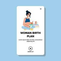 vrouw geboorte plan vector