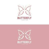 vlinder logo, dier ontwerp met mooi Vleugels, decoratief dieren, Product merken vector