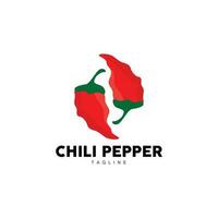 Chili logo, en pittig rood Chili, tuin planten vector, silhouet illustratie symbool vector