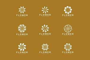 bloemen logo, bladeren en bloemen botanisch tuin vector, bloemen ontwerp van leven vector