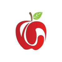 appel logo. vector boerderij vers zoet rood fruit, ontwerp met gemakkelijk lijnen, illustratie symbool