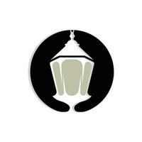 straat lamp logo, lantaarn lamp vector, verlichting klassiek retro ontwerp, silhouet icoon premie sjabloon vector