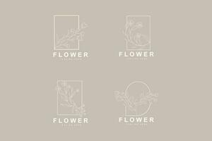 bloemen logo, bladeren en bloemen botanisch tuin vector, bloemen ontwerp van leven vector