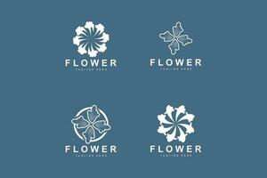 bloemen logo, bladeren en bloemen botanisch tuin vector, bloemen ontwerp van leven vector