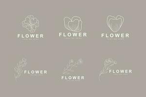 bloemen logo, bladeren en bloemen botanisch tuin vector, bloemen ontwerp van leven vector