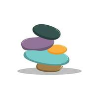 steen logo, vector zen meditatie steen balans kalmte, yoga minimalistische gemakkelijk ontwerp, silhouet illustratie