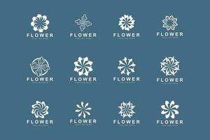 bloemen logo, bladeren en bloemen botanisch tuin vector, bloemen ontwerp van leven vector