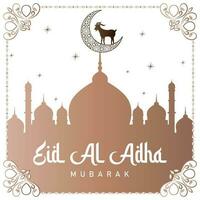 eid al adha mubarak Islamitisch festival groet ontwerp sjabloon vector