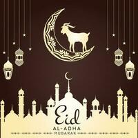 eid al adha mubarak Islamitisch festival groet ontwerp sjabloon vector