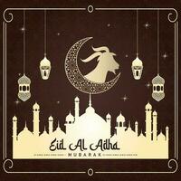 eid al adha mubarak sjabloon vector