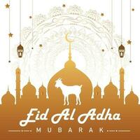 eid al adha mubarak Islamitisch festival groet ontwerp sjabloon vector