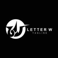 w brief logo, alfabet eerste vector, gemakkelijk logotype ontwerp, icoon symbool sjabloon illustratie vector