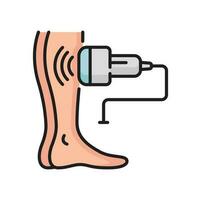 echografie van aderen in poten geïsoleerd schets icoon vector