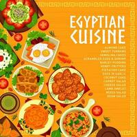 Egyptische keuken menu Hoes ontwerp sjabloon vector