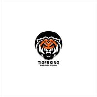tijger koning ontwerp logo gaming esport vector
