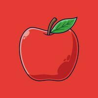 appel fruit tekenfilm vector icoon illustratie. voedsel fruit icoon concept geïsoleerd premie vector. vlak tekenfilm stijl geschikt voor web landen bladzijde, banier, sticker, achtergrond
